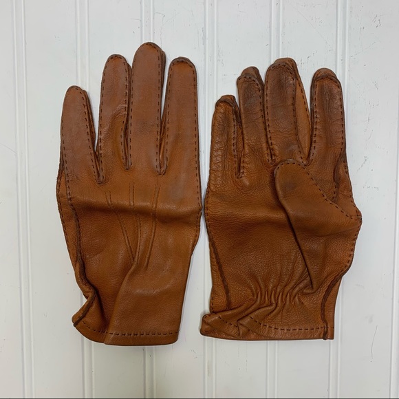 Vintage Daniel Hays Brown Leather Gloves - Picture 2 of 12